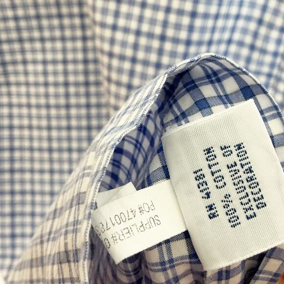 Ralph Lauren Mens Button Down Shirt Gingham Checkered Blue White Large - Picture 4 of 6